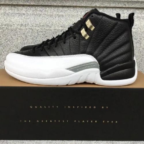 Air Jordan 12 Playoffs Black And White Silver Buckle (2)