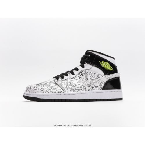 Air Jordan 1 Mid Mid DIY Black and White Graffiti