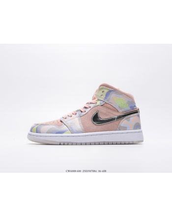 Air Jordan 1 Mid Top Classic Retro Culture Casual Sports Basketball Shoes CW6008-600