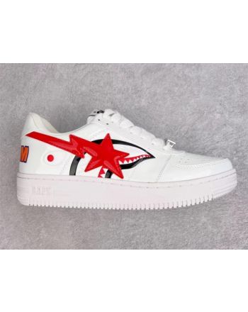 A Bathing Ape Bape Sta Low Shark White 1F70-191-004RED